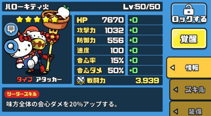 ハローキティ火と同性能