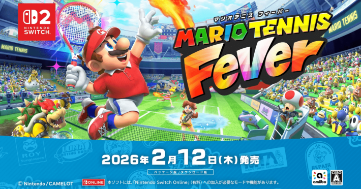 シリーズ最新作『マリオテニス フィーバー』オープニングムービーが
