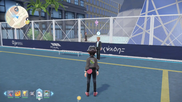 ポケモンZAのクエーサー社前にいるフォコ