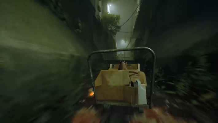 台車に乗った猫