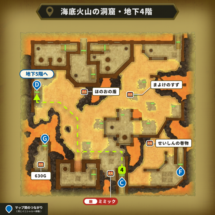 北西にある階段から地下5階へ