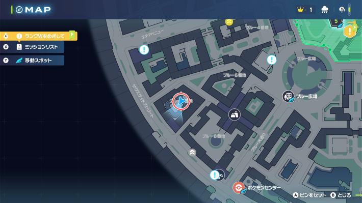 ポケモンZAのヌメラの出現場所のマップ画像