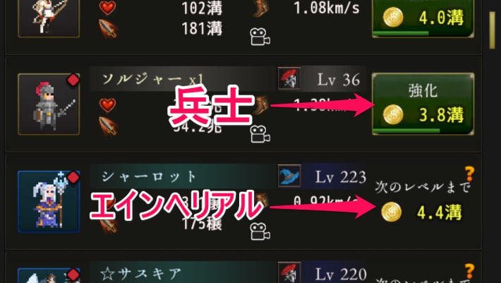 ログウィズのエインヘリアルと兵士