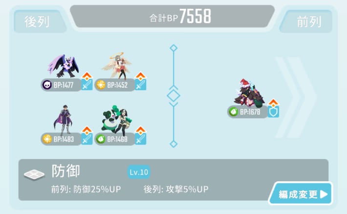 クリア時の編成例1