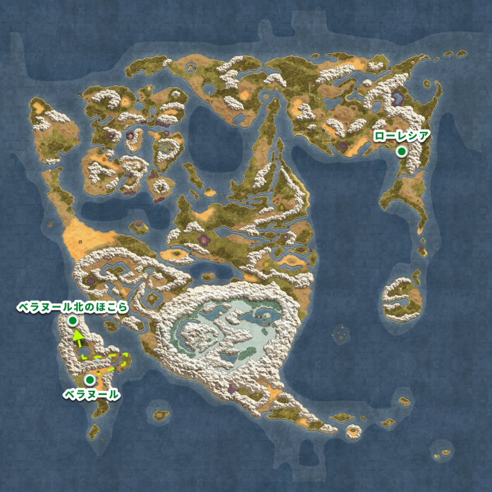 ドラクエ2リメイクベラヌール北のほこらの行き方マップ