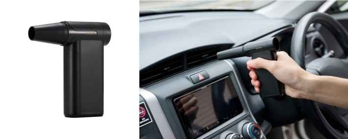 電動エアダスターの製品画像と使用イメージ