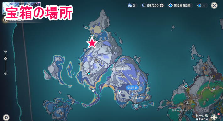 月落銀の宝箱のマップ