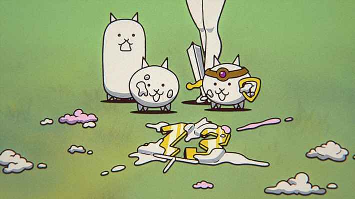 敵キャラクターがケーキを食べている様子