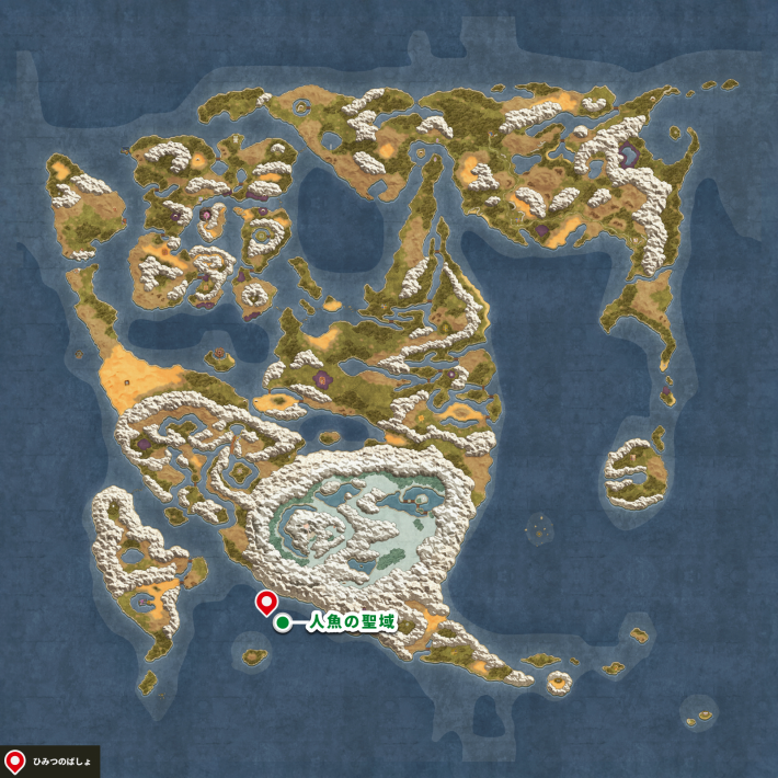 ドラクエ2リメイクの人魚の聖域 北西 深海キラキラマップ