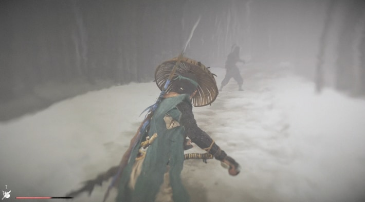 お雪に従い竹林の奥へ進む