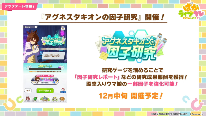 生放送『ぱかライブTV Vol.59』情報まとめの画像