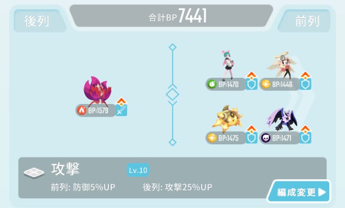 クリア時の編成例1