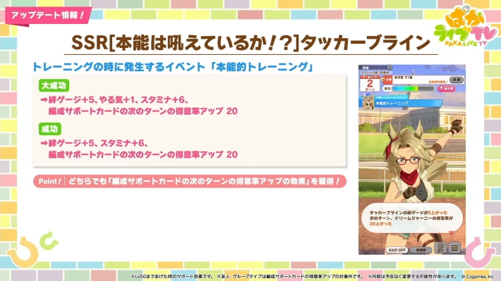 生放送『ぱかライブTV Vol.54 本能を解放だ！新育成シナリオ公開スペシャル！』情報まとめの画像