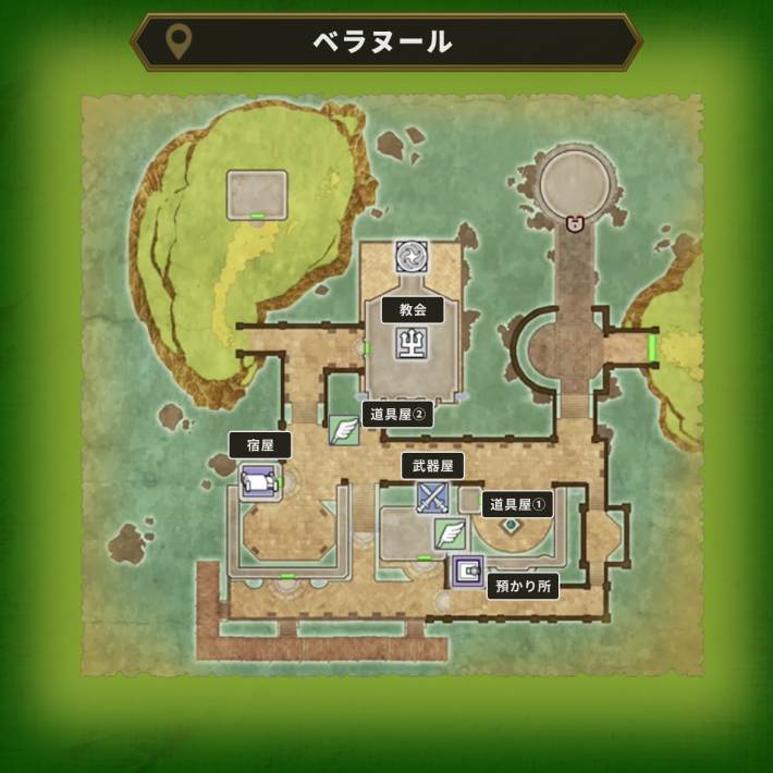 ドラクエ2リメイクのベラヌールの店マップ.png