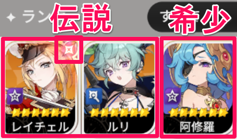 キャラのレア度