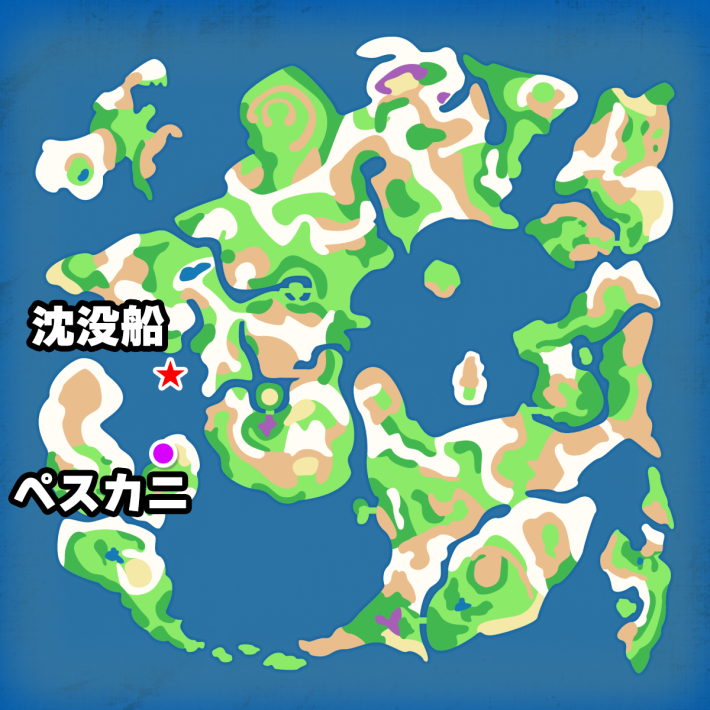 ドラクエ6の沈没船下の小さなメダルマップ