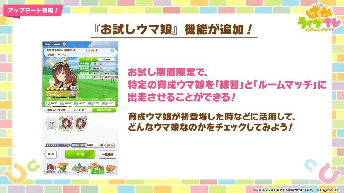 生放送『ぱかライブTV Vol.59』情報まとめの画像