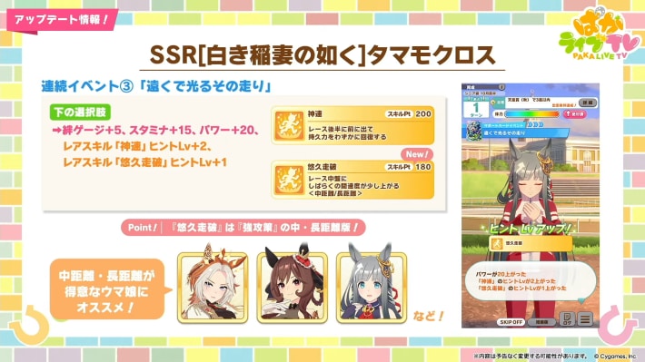 生放送『ぱかライブTV Vol.54 本能を解放だ！新育成シナリオ公開スペシャル！』情報まとめの画像