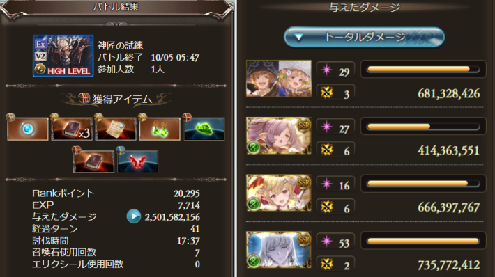 グラブルの神匠の試練ソロフルオート編成