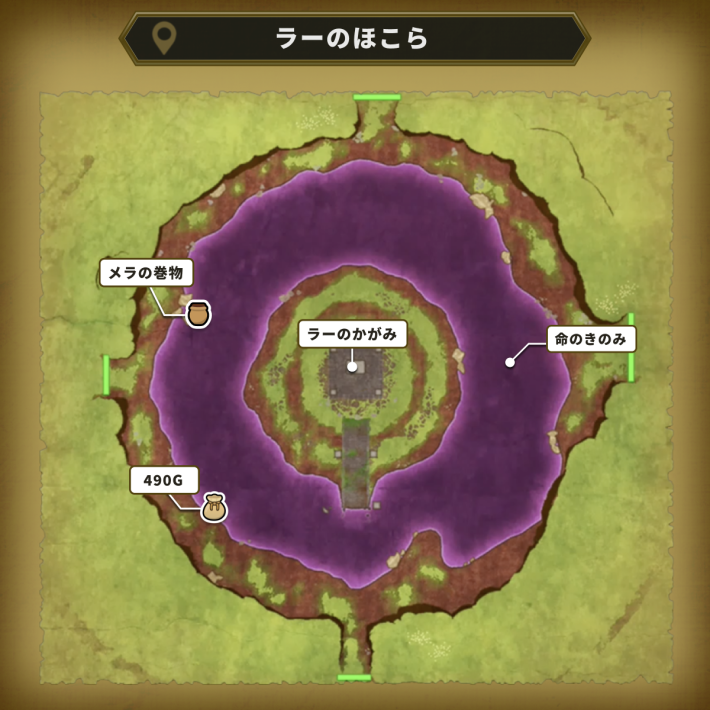 ドラクエ2リメイクラーのほこらのアイテムマップ