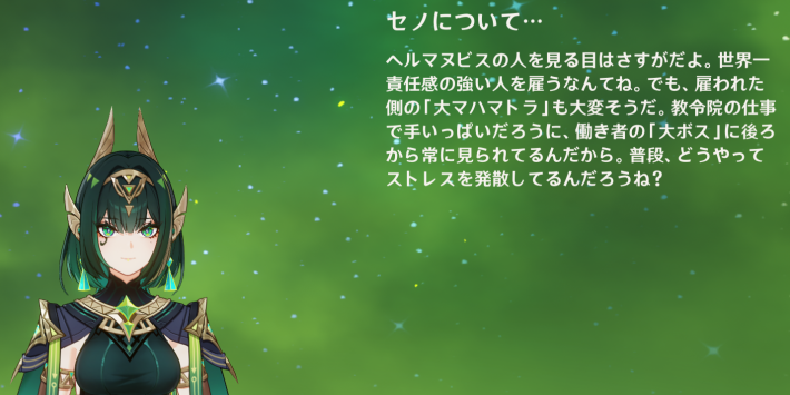 ネフェルからのコメント