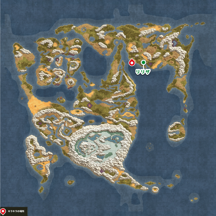 ドラクエ2リメイクのリリザ西海岸線キラキラマップ