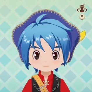 牧場物語 風のグランドバザールの髪色ブルー
