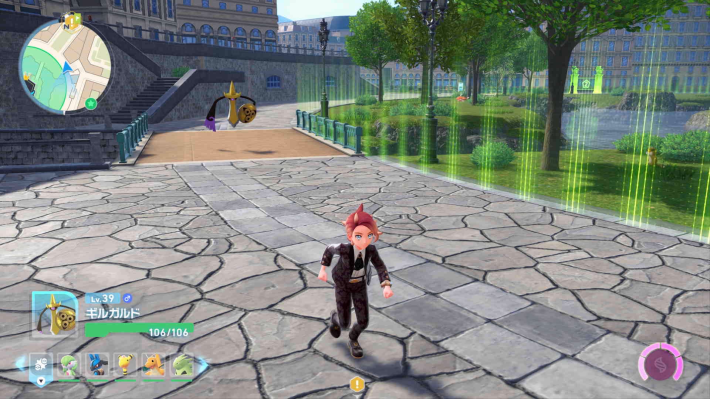 ポケモンZAのギルガルドがブレードフォルムのままついてくる様子