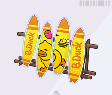 アヒルちゃんのサーフボード