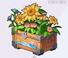 海模様のヒマワリ木箱