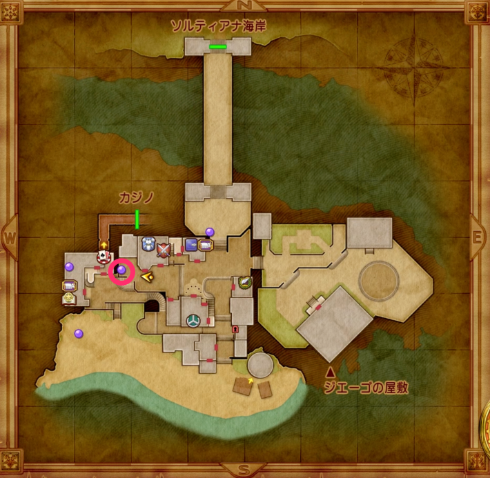 ソルティコの町の男性の場所