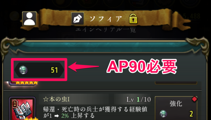 ログウィズのソフィアのAP