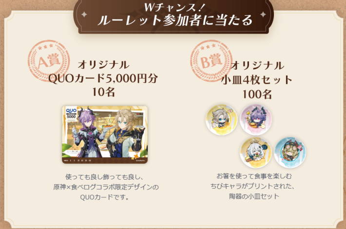 原神×食べログ オリジナル小皿 パイモン アルベド2枚セット内箱リーフレット付属 原神 アルベド 特典2点セット 缶バッジ ミニクリップボード パイモン