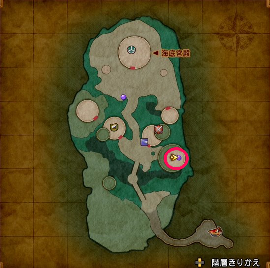 海底王国ムウレアの館長の場所