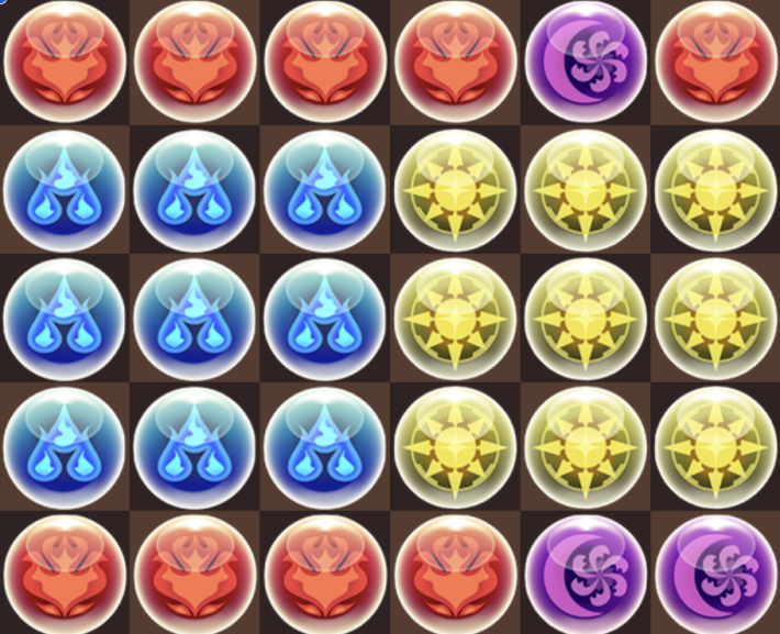 パズドラのランダン1/2/3/5ターン目のパズル組み方