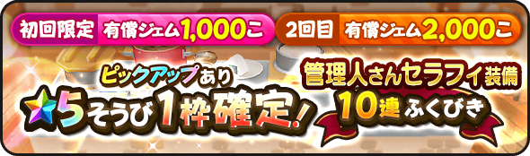 2回限定の星5確定ガチャ