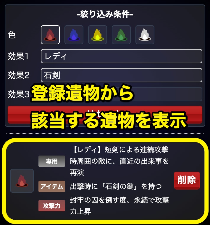 優秀な遺物を登録し管理できる