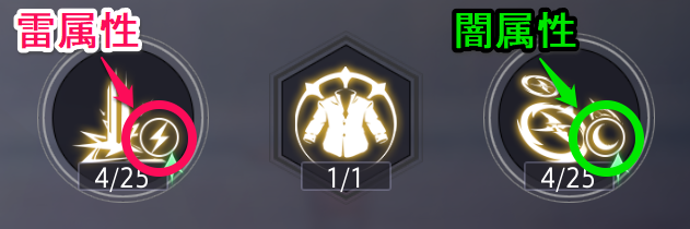 スキルは『雷』と『闇』の2属性に分かれる