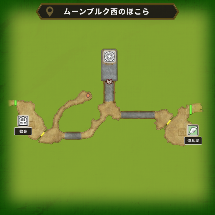 ドラクエ2リメイクのムーンブルク西のほこらの店マップ