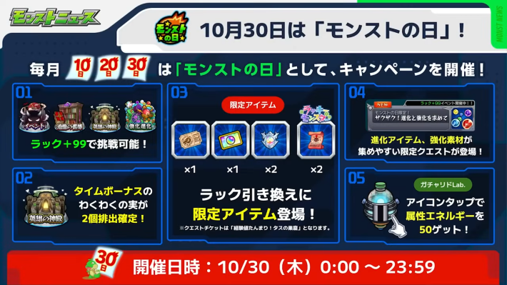 モンストの日の引換アイテム