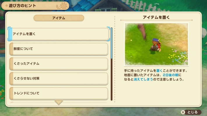 牧場物語 風のグランドバザールの床置きアイテム消失