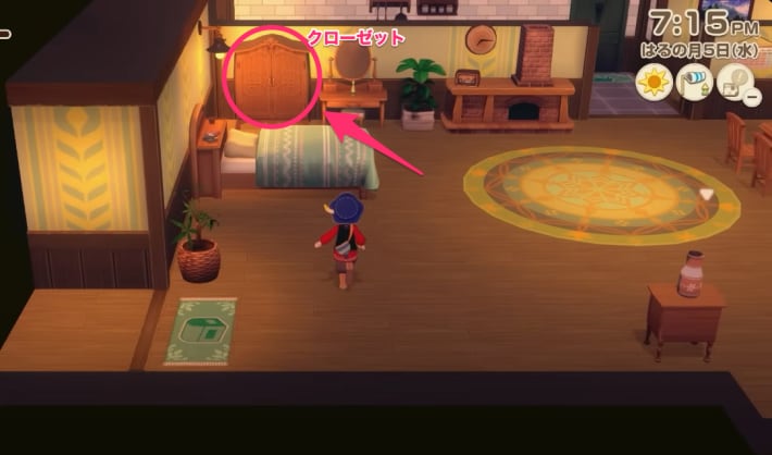 牧場物語 風のグランドバザールのクローゼット