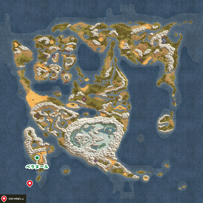 ドラクエ2リメイクのベラヌールの南西の海底キラキラマップ