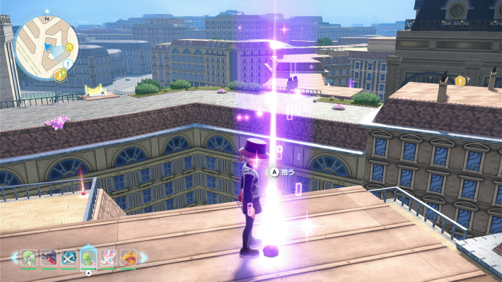 ルージュ広場西の屋上のカラフルなネジ