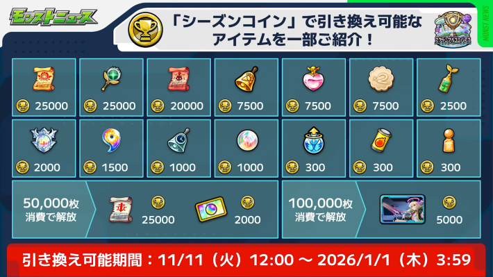 コインの引換アイテム