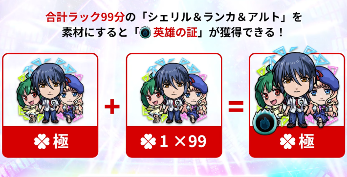英雄の証を獲得するなら198体が必要