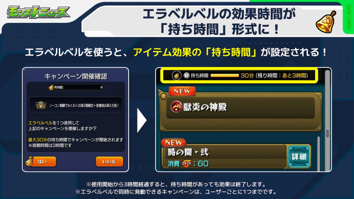 ベルが持ち時間形式に変更