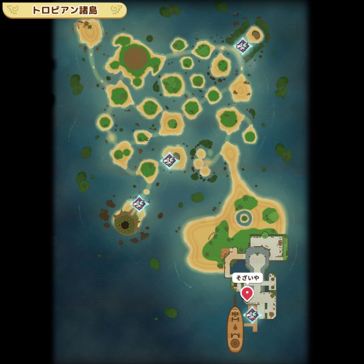 トロピアン諸島_素材屋のマップ