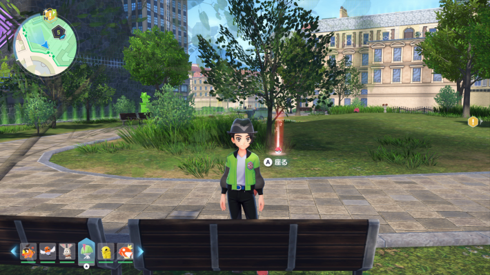 ポケモンZAでベンチが画面手前になるように調整