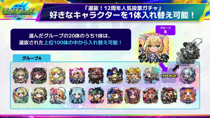 12周年人気投票ガチャの最新情報の画像